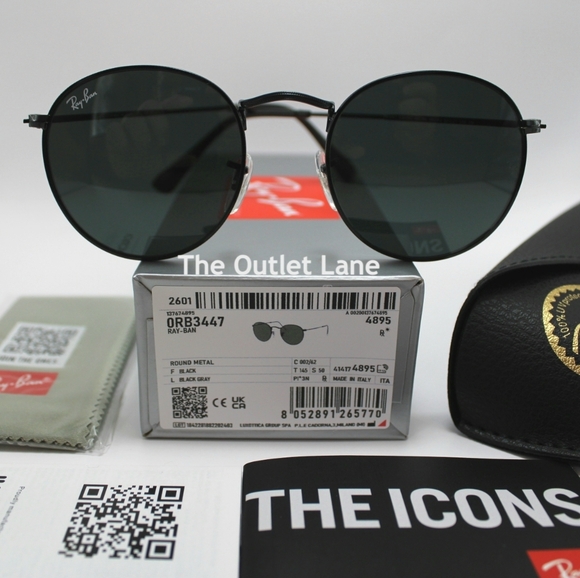 Model Display Ray-Ban Round Metal Black RB3447 - Picture 2 of 16